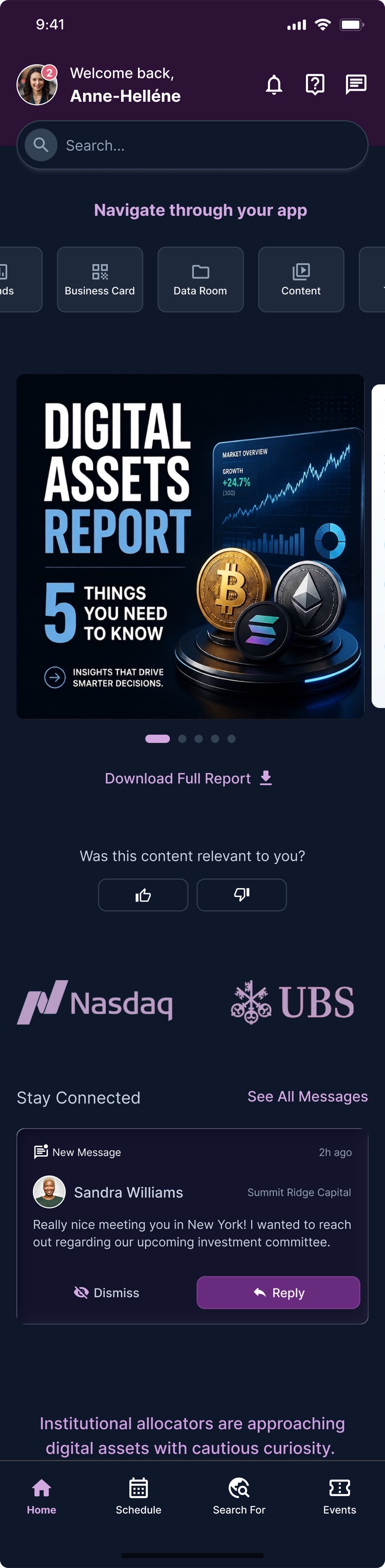 Feed in dark mode