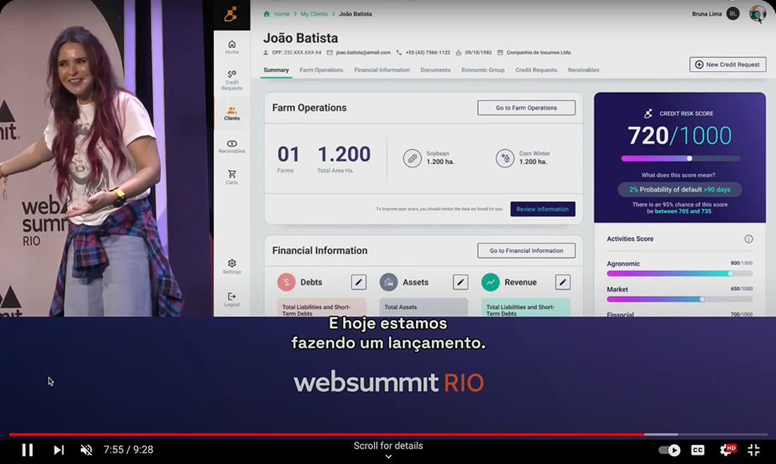 Presenting Travis on stage at Web Summit Rio