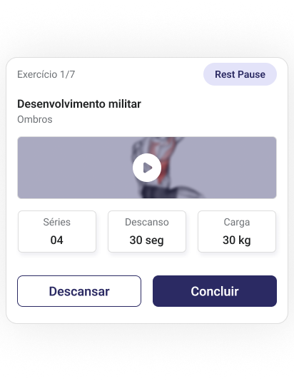 Old exercise card with only series, rest and load